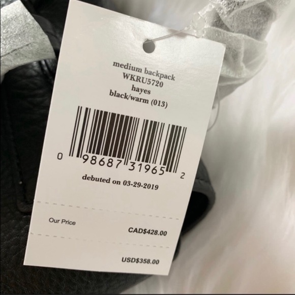 Kate Spade Black Hayes Medium Backpack and card wallet - Picture 3 of 8